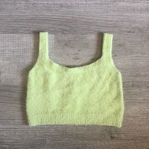 Fuzzy Green Crop Top